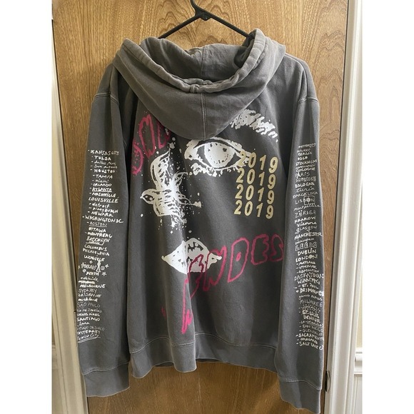 Shawn Mendes Hoodie Medium Gray Pullover Tour 2019 Rose Concert Sweatshirt - Picture 1 of 15